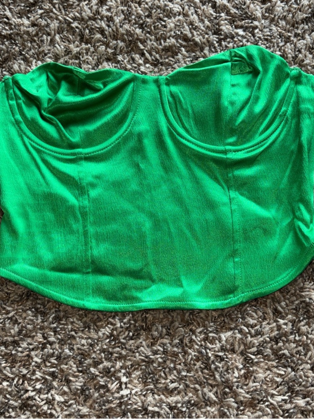 Zara Green Strapless Corset Top